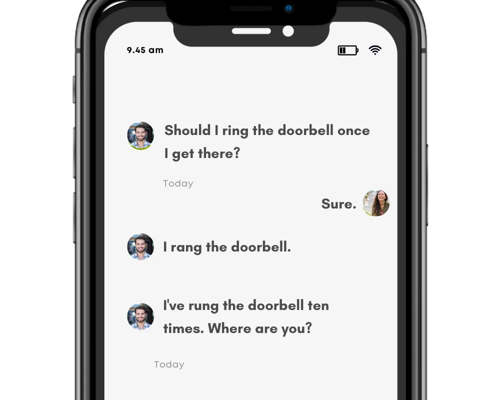 The verb ring used in text messages.