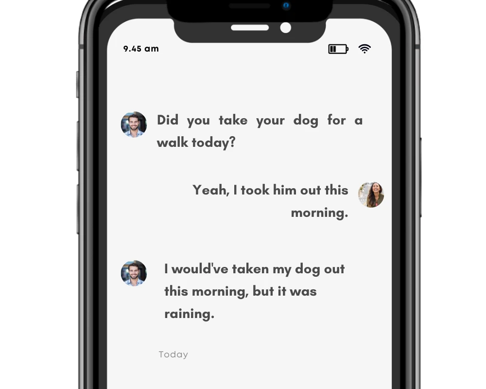 Take used in text conversation. Made by Gflex on Canva.