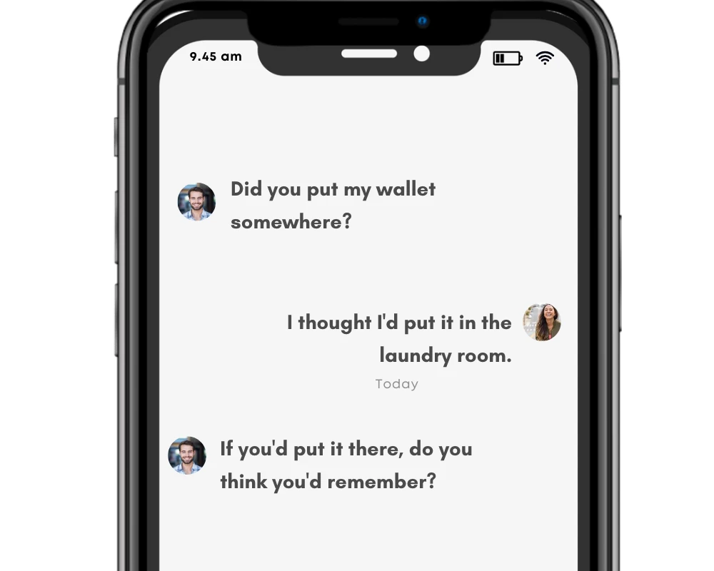 Forms of the verb 'put' in text messages.