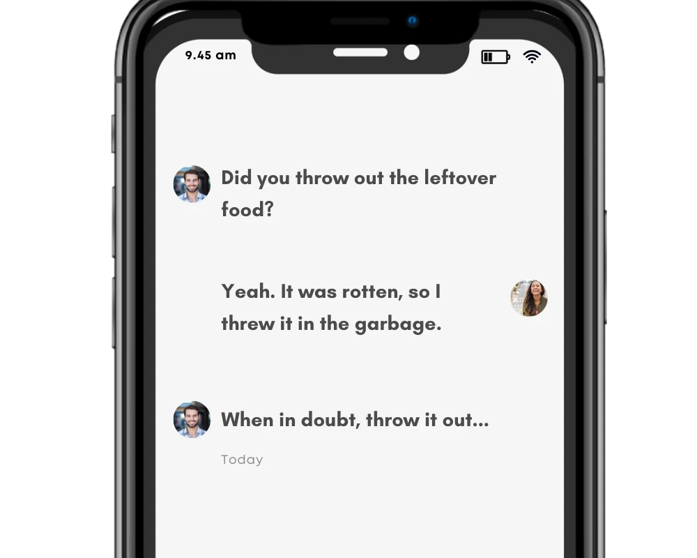 Throw used in text message conversation.