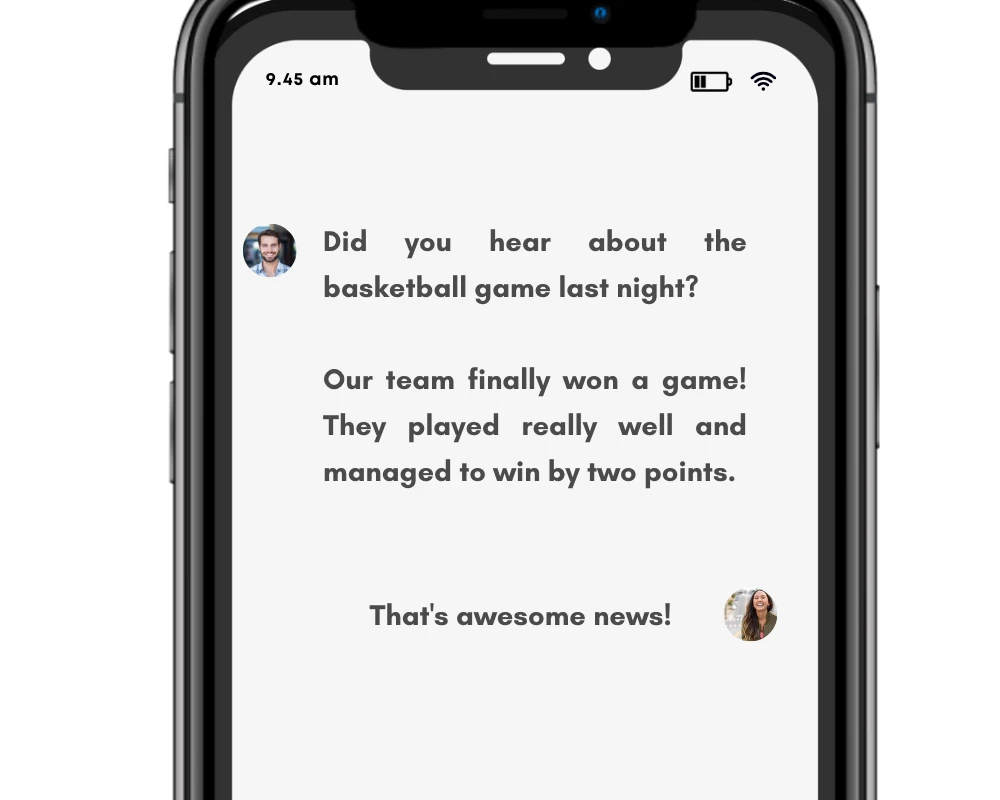 Win/won in context (in conversation).