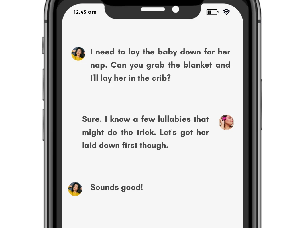 Lay/laid in conversation.